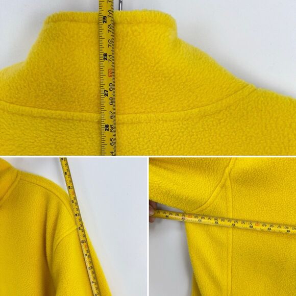 Old Navy vintage y2K Yellow Fleece 1/4 Zip Pullover Sweater Size L - Picture 8 of 16